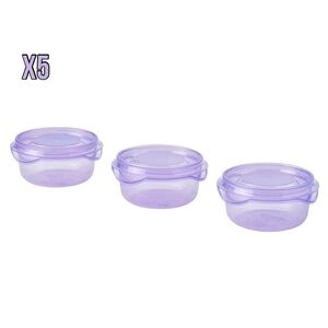🍒🍒 5 Packs Purple Round Containers 2oz